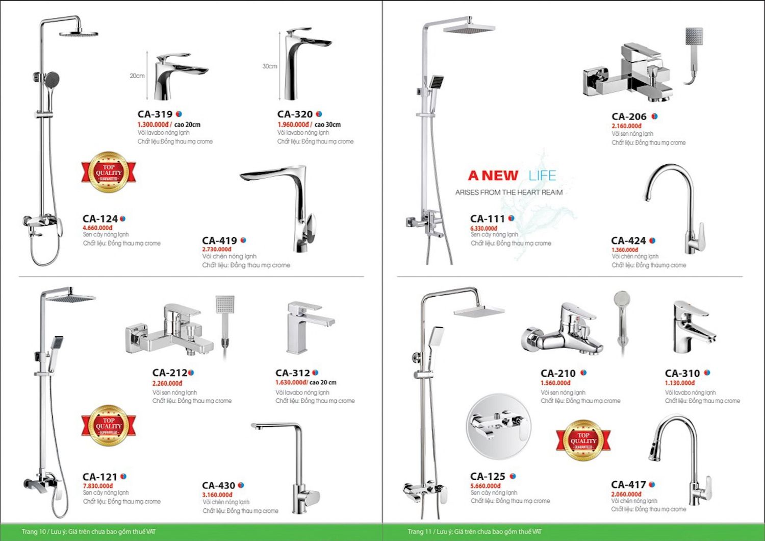 Catalogue và bảng giá Thiết bị vệ sinh VIRGO mới nhất /Page 6